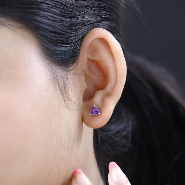 Afrikanische Amethyst Ohrringe, 925 Silber ca. 1.25 ct image number 3