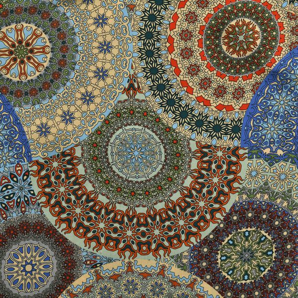 Taillen-Culottes mit Smok-Detail und Kaleidoskop-Muster, Einheitsgröße, blau image number 4