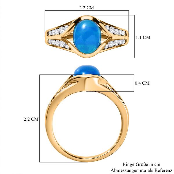 AA Miami blauer Welo Opal und Zirkon-Ring- 1,56 ct. image number 7