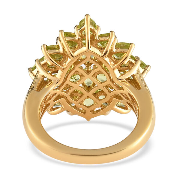Nat&uuml;rlicher Peridot-Ring, 925 Silber vergoldet  ca. 4,88 ct image number 6