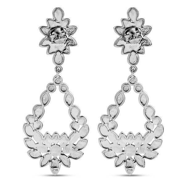 Floral emalliert Ohrh&auml;nger Messing platiniert&nbsp; image number 5