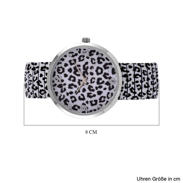 STRADA - Japanisches Uhrwerk, Flexible Uhr, Leopardenfellmuster image number 7