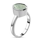 Handgearbeiteter, natürlicher, grüner Polki Diamant-Ring, 925 Silber platiniert  ca. 0,50 ct image number 4