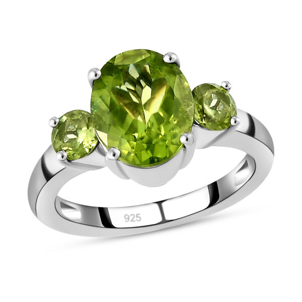 Natürlicher Peridot-Ring, 925 Silber platiniert  ca. 2,81 ct image number 4