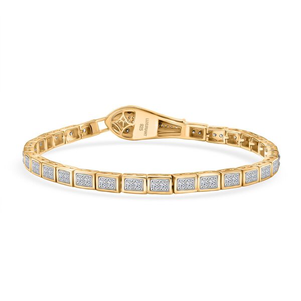 LUXURIANT SI-GH weißes Labor Diamant und blaues Labor Diamant 20cm Armband - 1,99 ct. image number 0