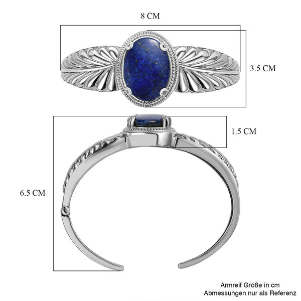Lapislazuli Armreif, ca. 19 cm, Edelstahl, ca. 22.41 ct image number 5
