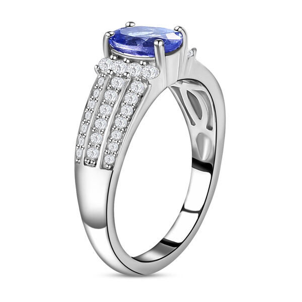 Tansanit und weißer Zirkon-Ring - 1,25 ct. image number 5
