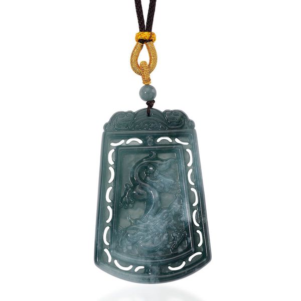 EXTREM SELTEN - Nat&uuml;rlicher Olmek Jadeit Geschnitzter Drache und Ph&ouml;nix Kette Flexibles cm ca. 130.00 ct