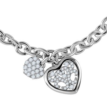 Lustro Stella Wei&szlig;er Zirkonia Armband ca. 20 cm + 5 cm Extender, 925 Silber rhodiniert