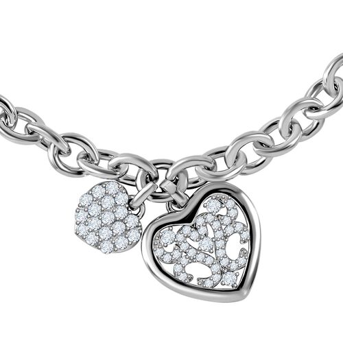 Lustro Stella Weißer Zirkonia Armband ca. 20 cm + 5 cm Extender, 925 Silber rhodiniert image number 1