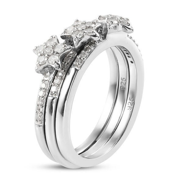 Diamant Ring 925 Silber platiniert  ca. 0,50 ct image number 5