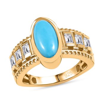 AA Sleeping Beauty T&uuml;rkis und Zirkon Ring- 2,82 ct.