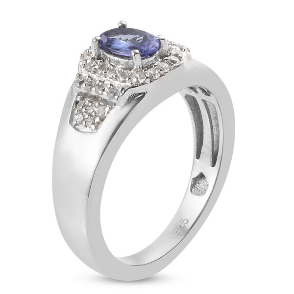 Tansanit und Zirkon Ring 925 Silber platiniert  ca. 0,84 ct image number 5