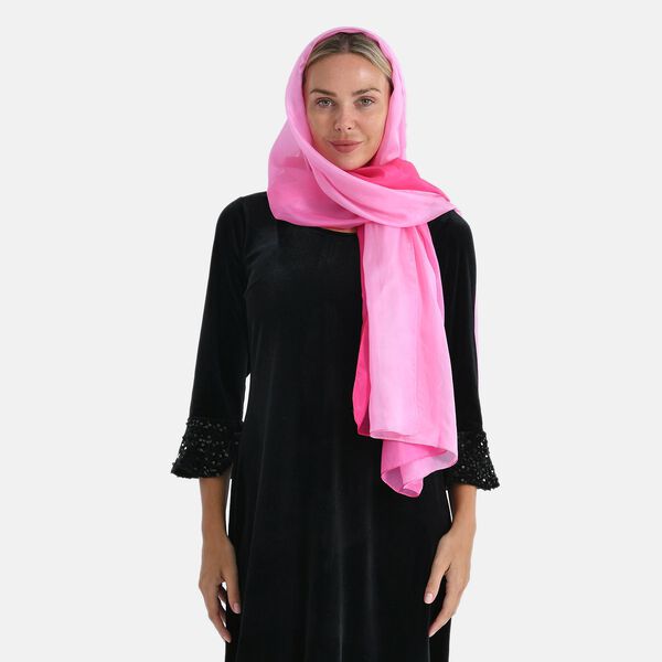 LA MAREY Signature Seidenschal aus 100% Maulbeerseide, 110 x 180 cm, Pink Pfirsich image number 3