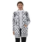 Kuschelig weicher und langer Cardigan mit Taschen, One Size, Etnisches Muster, weiß image number 4