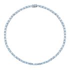 Blau Topas Halskette, ca. 45 cm, 925 Silber rhodiniert ca. 60.31 ct
