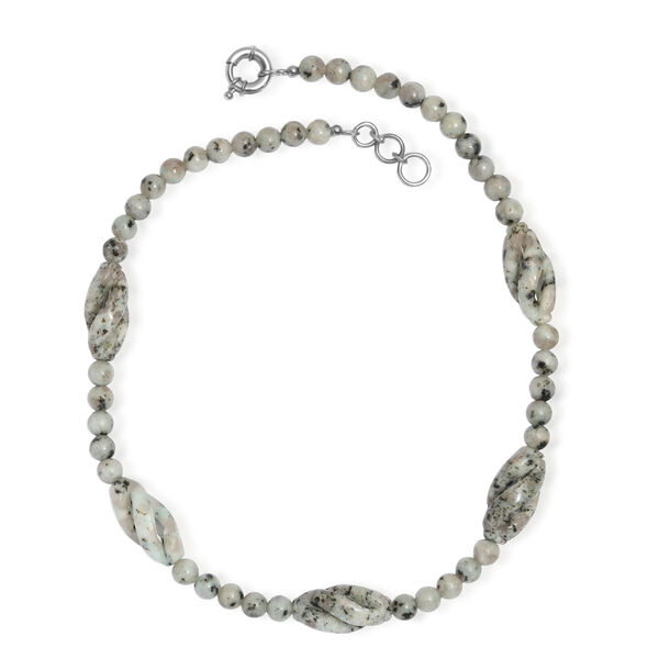 EVER TRUE Sesam-Jaspis Halskette ca. 50 cm Nickelfreies Messing Platiniert ca. 270.00 ct image number 4