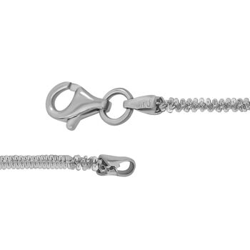 Italianische alternierende Margarita Kette, ca. 75 cm, 925 Silber rhodiniert ca. 5,93g