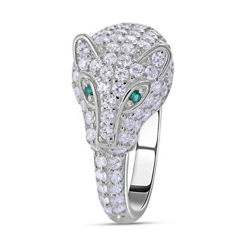 LUSTRO STELLA gr&uuml;ner und wei&szlig;er Zirkonia-Ring - 3,26 ct.