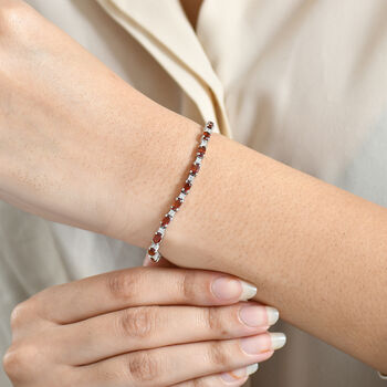 D'Joy AAA Hessonit Granat und Zirkon 19cm Armband - 9,20 ct.