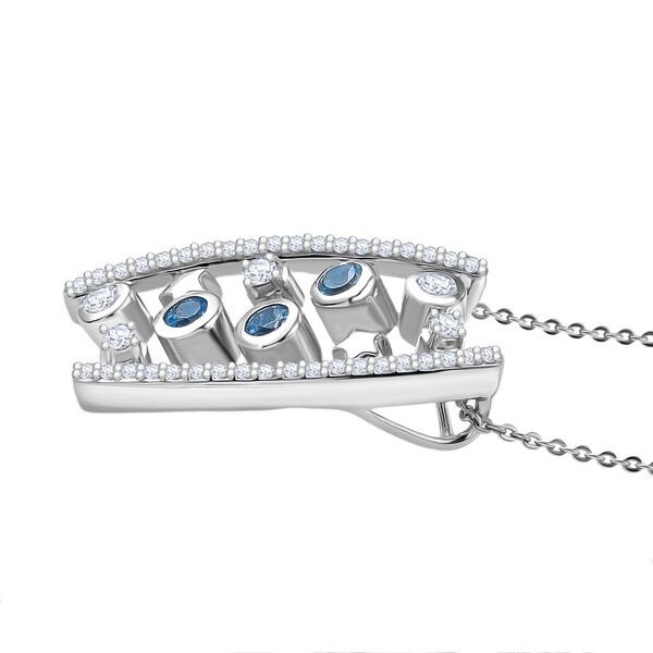 GP Celestial Kollektion- Schweizer Blautopas, Zirkon und blauer Saphir Anhänger mit 50cm Kette - 1,45 ct. image number 5