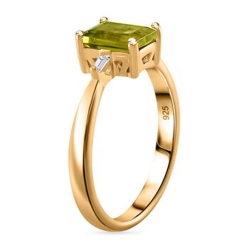 Peridot und Zirkon Ring - 1,78 ct.
