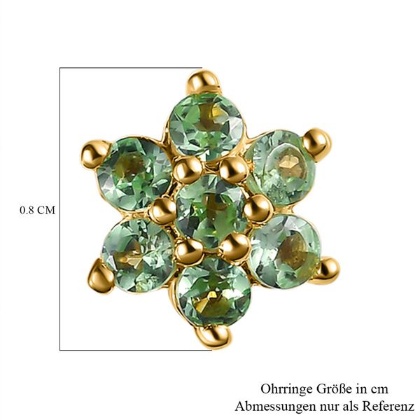 Nat&uuml;rliche Merelani Mint-Granat Ohrstecker, 925 Silber Gelbgold Vermeil ca. 0.62 ct image number 5