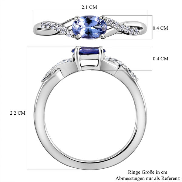 Tansanit und weißer Zirkon-Ring - 0,55 ct. image number 7