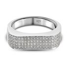 Diamant Herren Ring 925 Silber platiniert (Größe 20.00) ca. 0,50 ct