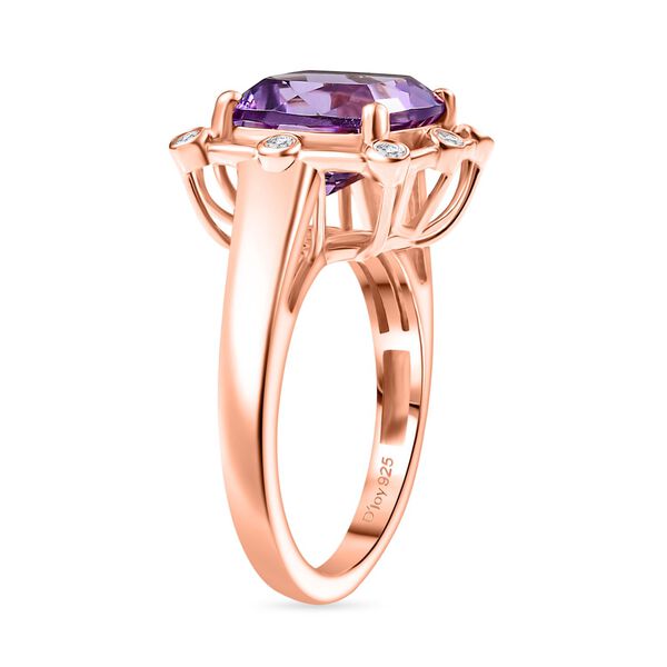 D'Joy AAA Rose De France Amethyst und Zirkon Ring - 4,35 ct. image number 5