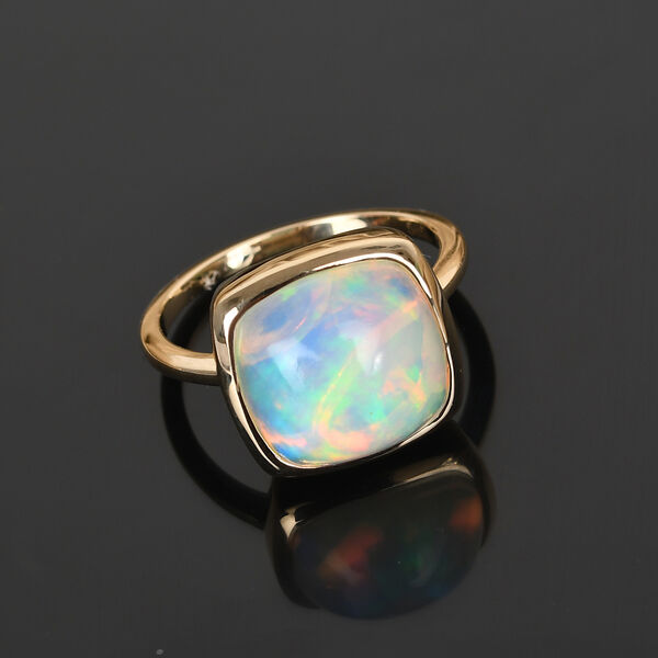 AAA Natürlicher Äthiopischer Opal Solitär Ring 585 Gelbgold image number 2
