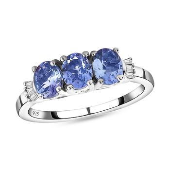 Tansanit und Diamant Ring - 1.06 ct.
