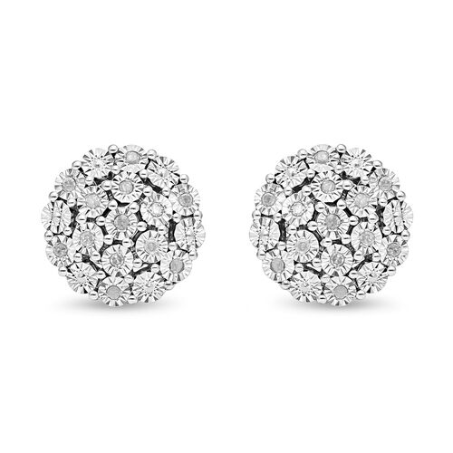 Weiße Diamant Ohrringe, 925 Silber platiniert, ca. 0.15 ct image number 0