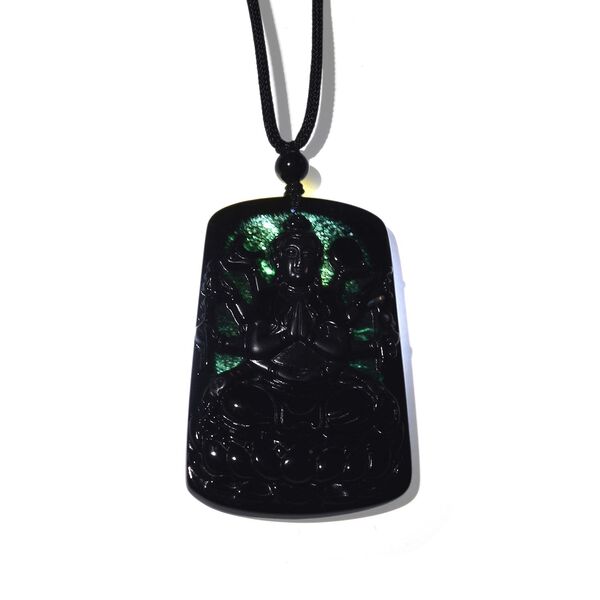 Schwarze Jade Halskette Flexibles cm ca. 115,00 ct. image number 6