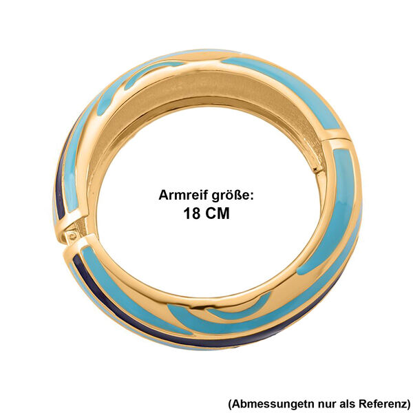 Emaille-Armreif im Wellen-Design, ca. 18 cm, Blau image number 7