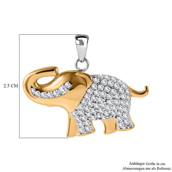 Weißer Zirkonia Anhänger 925 Silber Zweifarbige Beschichtung image number 4