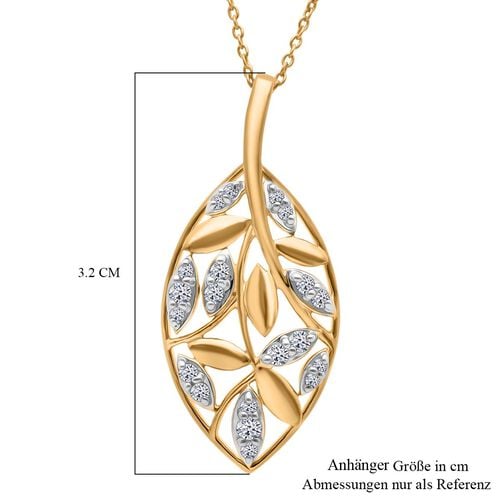 LUXURIANT DIAMOND- SI Labor Diamant Anhänger mit 50cm Kette, 925 Silber mit 750 Gelbgold Vermeil - 0,24 ct. image number 5