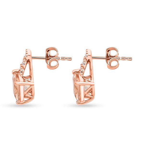 LUXORO zertifiziert und geprüft AAA Marropino Morganit und Diamant Ohrringe in 417 Roségold - 2,70 ct. image number 3