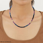 Mehrfarbige Saphir-Perlen-Halskette, 45 cm - 110 ct. image number 1