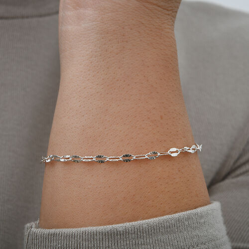 Italienische Diamantschliff Anker Armband, 925 Silber,ca. 19 cm image number 1