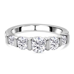 LUSTRO STELLA - weißer Zirkonia-Ring, 925 Silber platiniert, (Größe 20.00), ca. 2.15 ct
