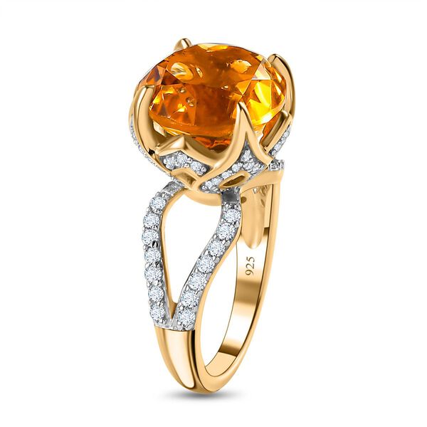 Citrin und Zirkon Ring- 8,04 ct. image number 5