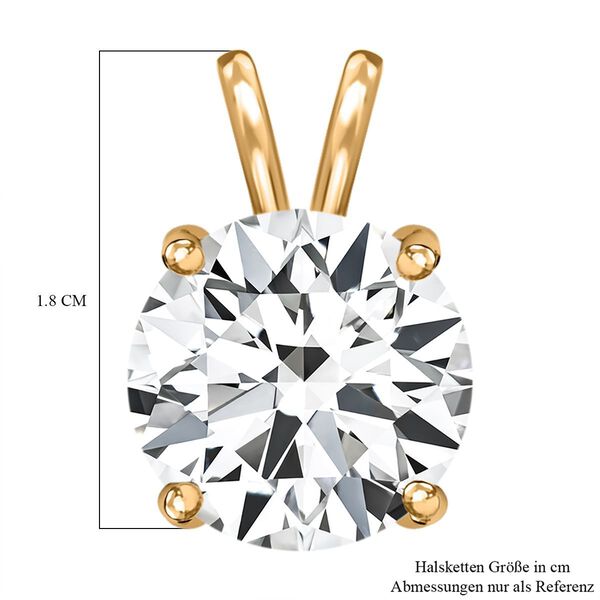 Wei&szlig;er Zirkonia Anh&auml;nger, 925 Silber vergoldet ca. 5,00 ct image number 6