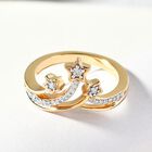 Diamant 3 Stern Ring 925 Silber Gelbgold Vermeil image number 1