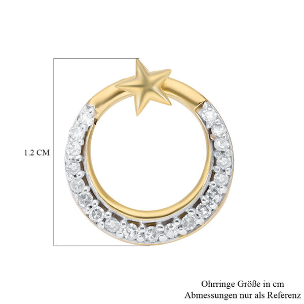 Zweifarbige Diamant-Ohrringe in Silber, 0,23 ct. image number 5