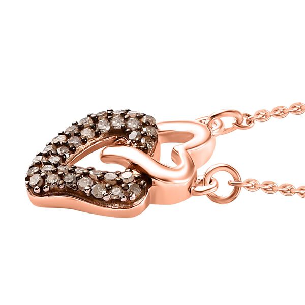 GP Amore Kollektion - Champagner Diamant und Kanchanaburi blaue Saphir-Halskette, 45cm - 0,28 ct. image number 4