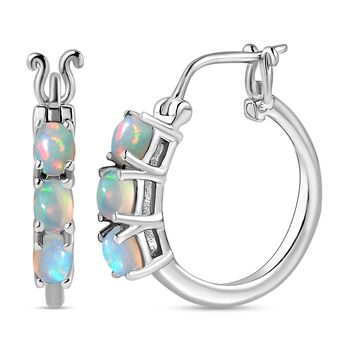 AA Nat&uuml;rlicher, &auml;thiopischer Welo Opal Ohrringe 925 Silber platiniert ca. 0.79 ct