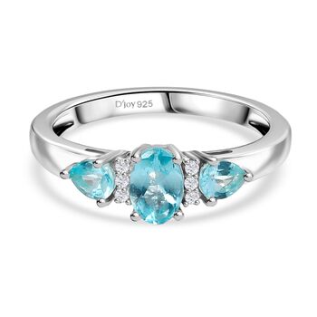 Djoy AA Betroka Blauer Apatit Ring 925 Silber rhodiniert (Gr&ouml;&szlig;e 18.00) ca. 0.92 ct