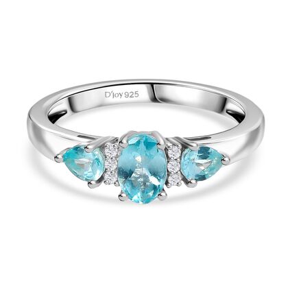 Djoy AA Betroka Blauer Apatit Ring 925 Silber rhodiniert (Gr&ouml;&szlig;e 18.00) ca. 0.92 ct