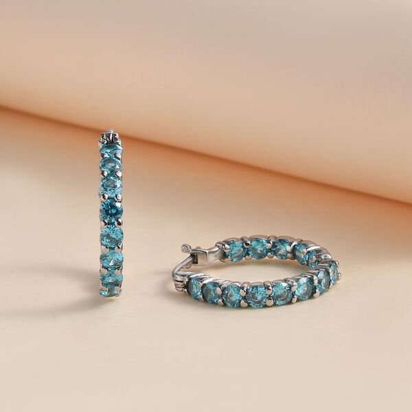 Aqua Zirkonia Ohrringe  Edelstahl ca. 5.12 ct image number 2